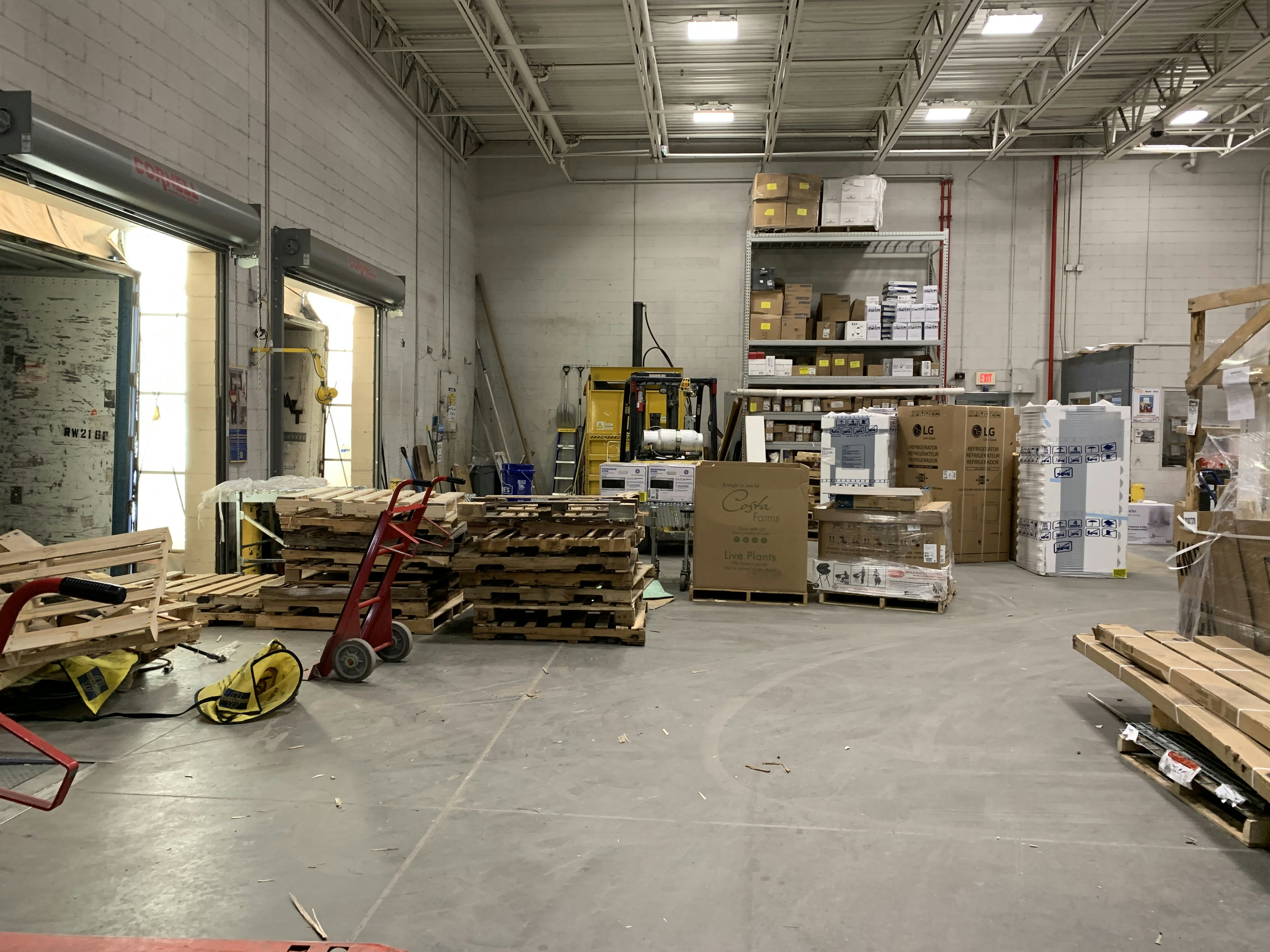 Cargo being prepared inside a logistics warehouse